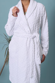 Robe de chambre blanche coton croisée