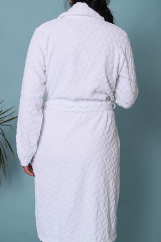 Robe de chambre blanche coton croisée