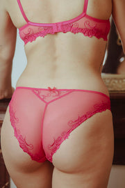 Slip séduction Dressing Floral Magenta