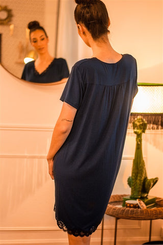 Chemise de nuit manche courte Simply perfect Marine