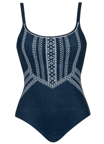Maillot de bain 1 pièce bleu marine Idian