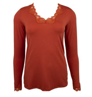 Tee-shirt bien être manches longues Simply Perfect Ocre Rouge