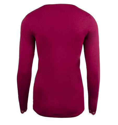 Top bien être manches longues Simply Perfect Tressage Pourpre