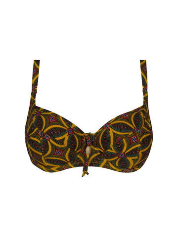 Haut de maillot de bain corbeille fitting La Muse Africa jaune