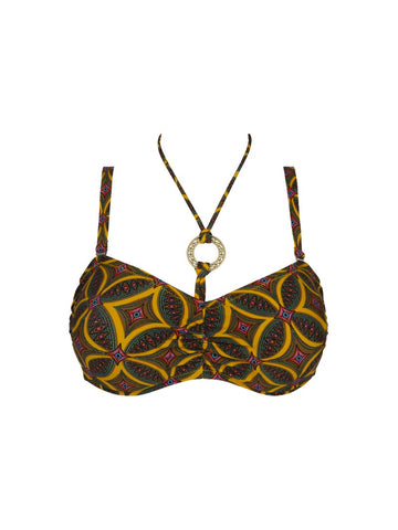 Haut de maillot de bain bandeau souple La Muse Africa jaune