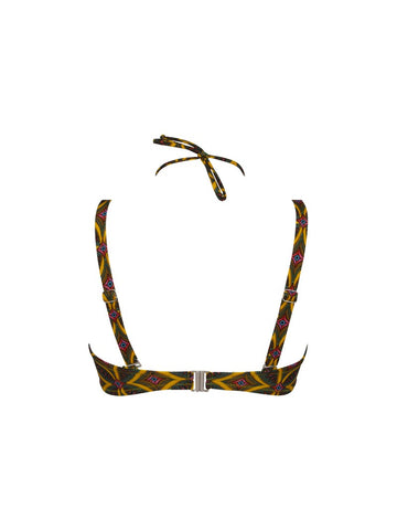 Haut de maillot de bain bandeau souple La Muse Africa jaune