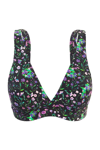 Soutien-Gorge Cache-Cœur Fleur De Lin Noir