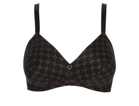 Soutien-gorge sans armature bonnet profond Bijou du jour noir