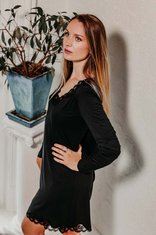 Chemise de nuit bien être Simply perfect Noir