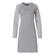 Chemise de nuit pois gris coton
