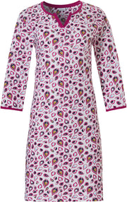 Chemise de nuit coton Capri fantaisie manche 3/4
