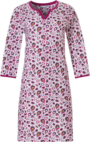 Chemise de nuit coton Capri fantaisie manche 3/4