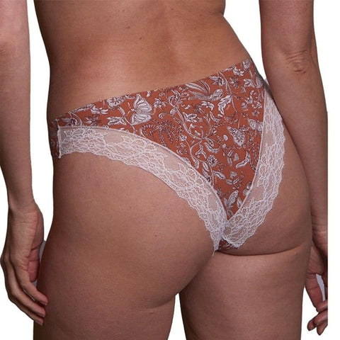 Slip taille basse dentelle Indonésie Latte