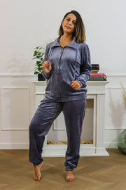 Tenue détente veste gris bleu
