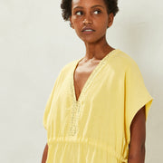 Kaftan court jaune