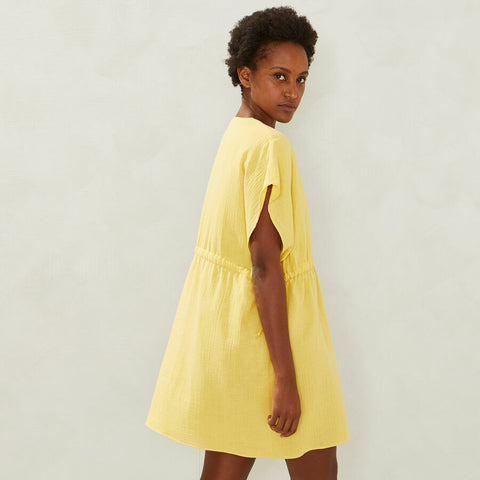 Kaftan court jaune