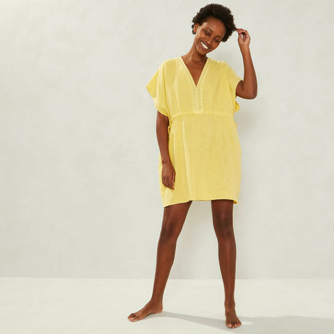 Kaftan court jaune