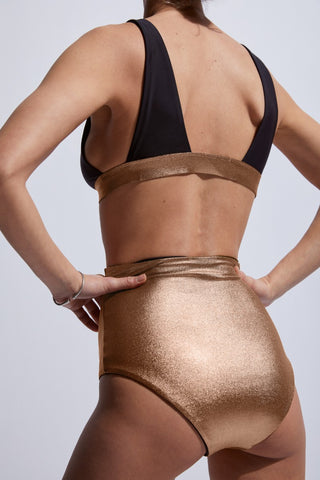Maillot de bain 2 pièces noir  Josephine taille haute