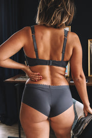 Shorty Coton Oxygène Gris Anthracite