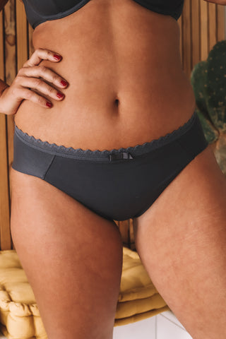 Slip Oxygène coton Gris Anthracite