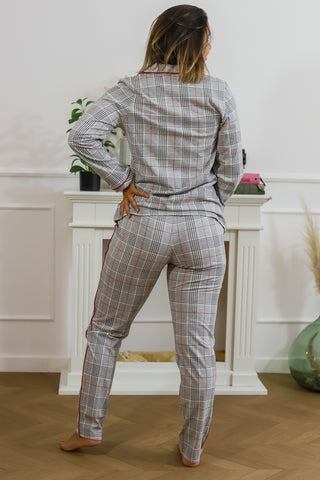 Pyjama carreaux gris