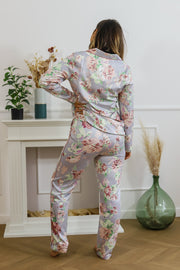 Pyjamas boutonnée satin Flores