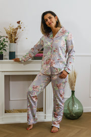 Pyjamas boutonnée satin Flores