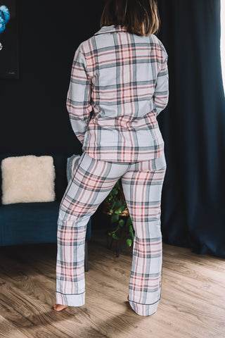 Pyjama chaud carreaux gris