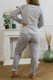 Pyjama pois gris coton