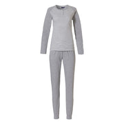 Pyjama pois gris coton