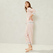 Pyjama chemisier satin coton d'été