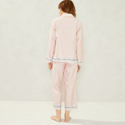 Pyjama chemisier satin coton d'été