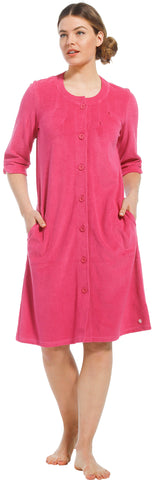 Robe de chambre boutonnée rose