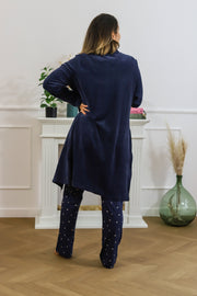 Robe de Chambre zipére longue Bleu Marine