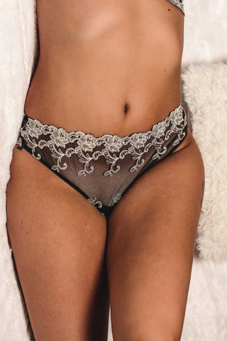 Slip en dentelle Ferretto Noir