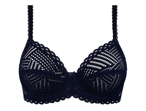Soutien-gorge emboitant bien être Tressage graphic Marine
