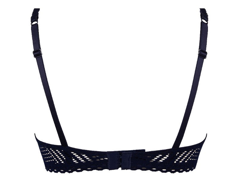 Soutien-gorge sans armature bonnet profond Tressage graphic Marine
