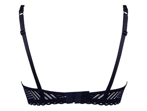 Soutien-gorge sans armature bonnet profond Tressage graphic Marine