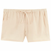 Tenue détente short beige coton crépon