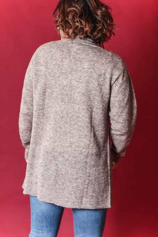 Veste mis longue en Laine Alapga beige chiné