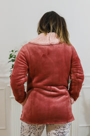 Veste d'intérieur chaude vieux rose chaud